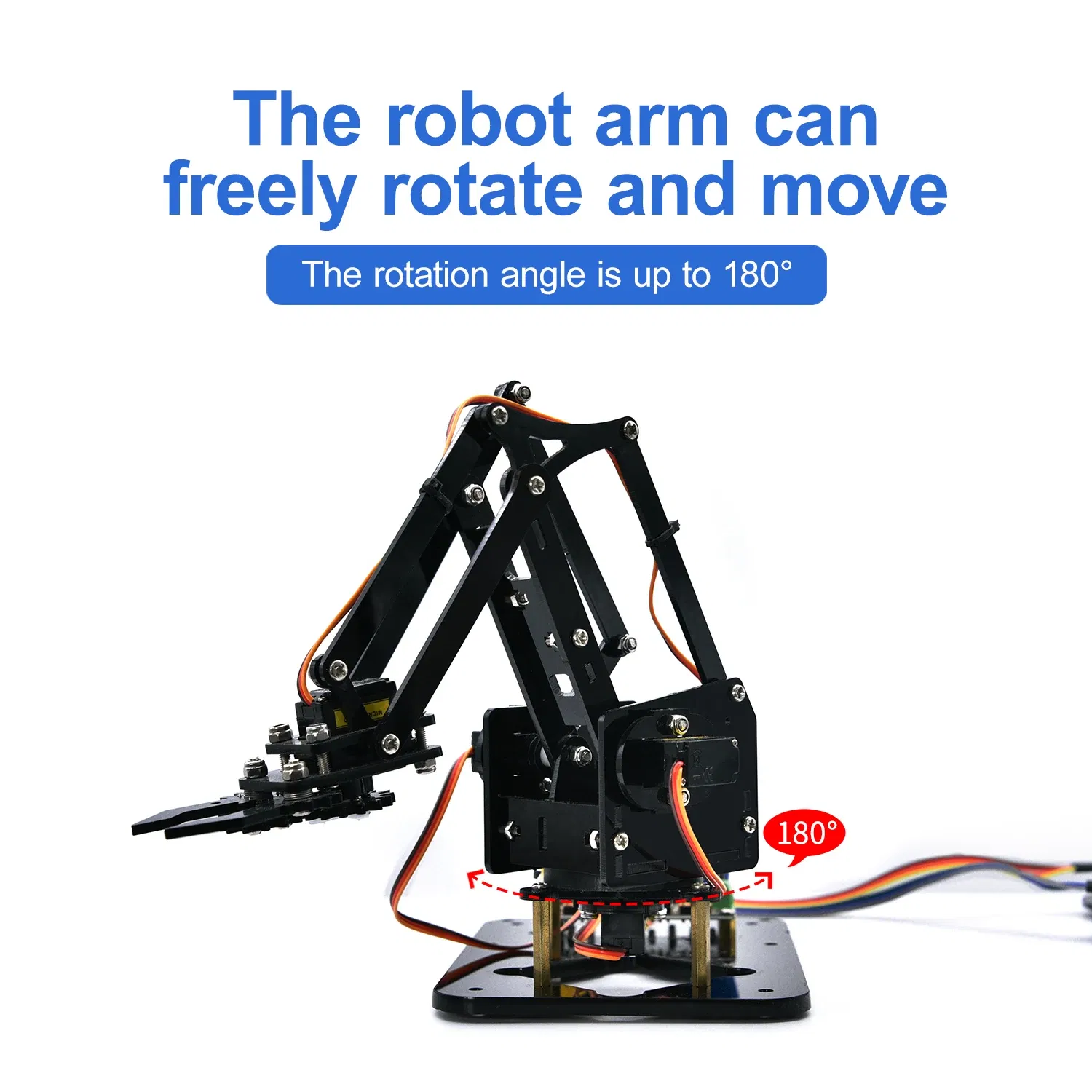 Color: Orange - Keyestudio Robot Arm Microbit Learning Kit With Microbit Board For BBC Micro:Bit Programming Learning Kit