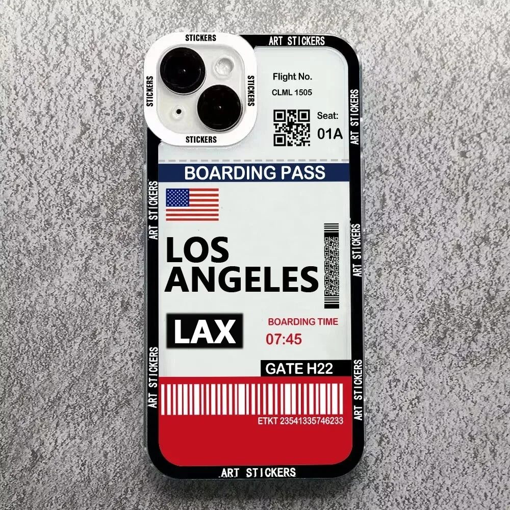 Color: black, Material: ABS - World City Travel Ticket Label Phone Case For Samsung Galaxy S10 S20 S21 S22 S23 S24 FE Plus Ultra Note 20 New York Paris