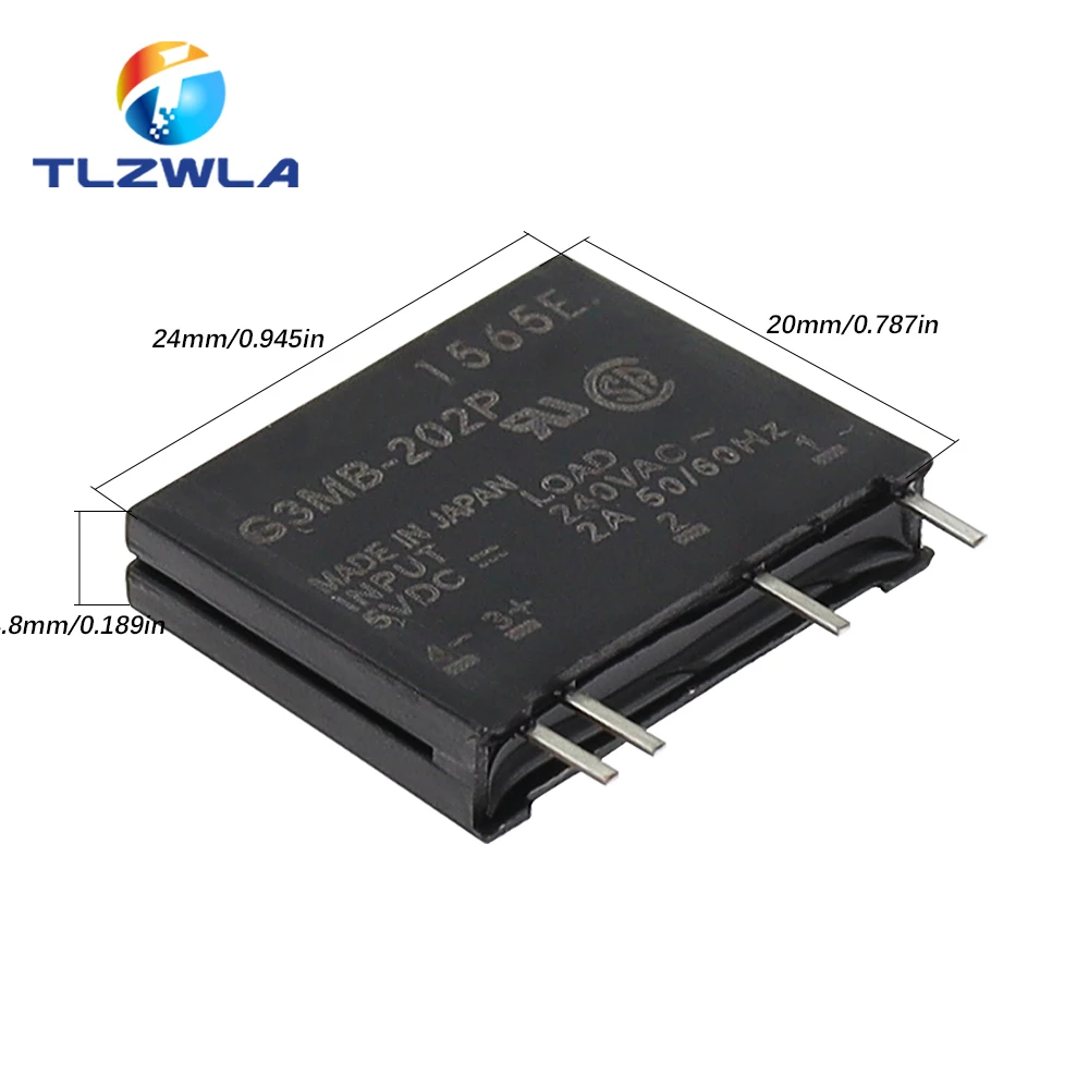 Size: S - 1Pcs 5V 12V 24V DC-AC Solid State Relay Module G3MB-202P G3MB 202P PCB SIP SSR AC 240V 2A Snubber Circuit Resistor Relay Switch
