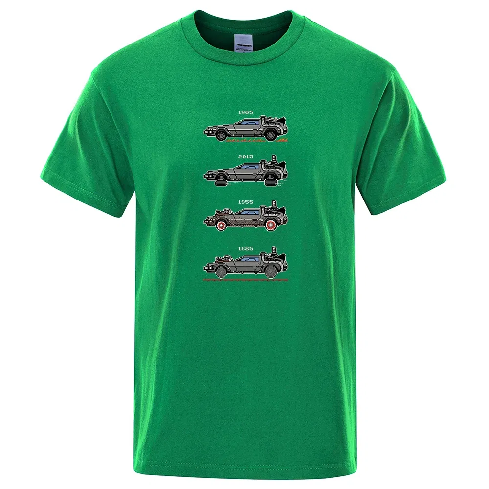Color: Ivory, Size: M - Retro Style Back To The Future Print Funny Tshirts Men Women Cotton T-Shirts Oversized Loose Tee Clothes Harajuku O-Neck Tops