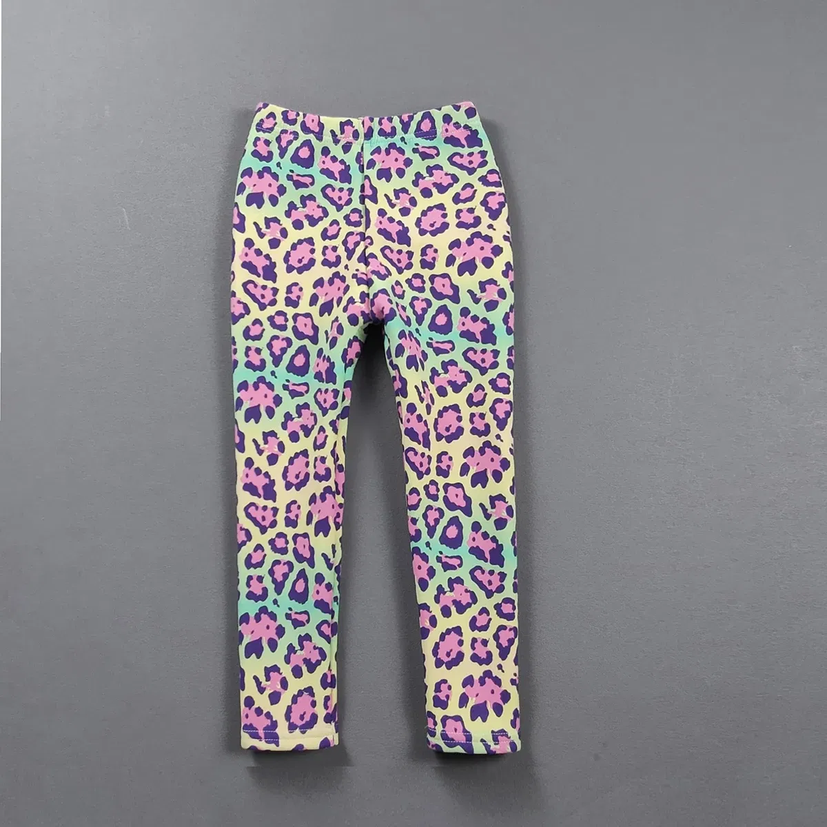 Color: army green, Kid Size: 4T - 2-11Y Girls' Pants Autumn and Winter Slim Fit Warm Bottom Pants Thickened Velvet Printed Children's Pants Baby Casual Pants