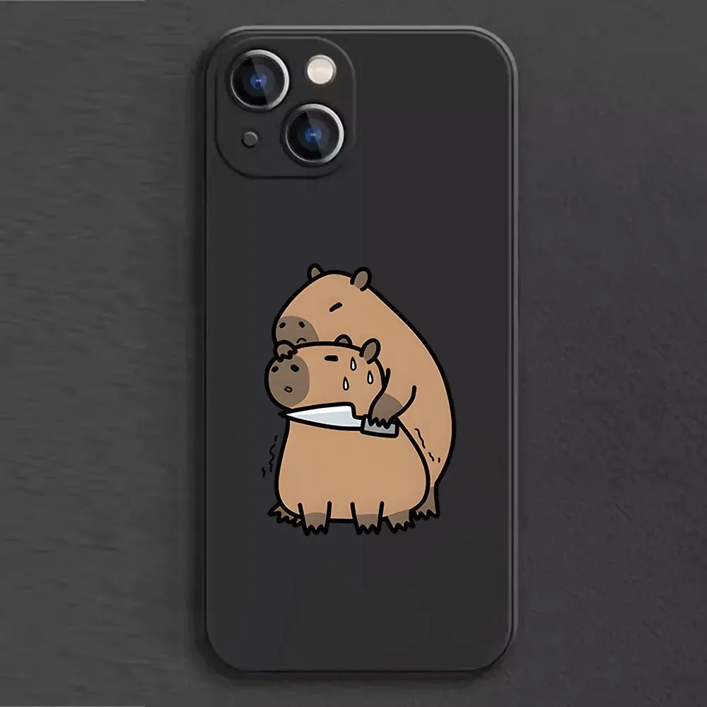 Color: Beige, Material: Neoprene - Cartoon Animal Capybara Phone Case For Samsung Galaxy S10 S20 S21 S22 S23 S24 FE Plus Ultra Note 20 Couple Paired Silicone Cover