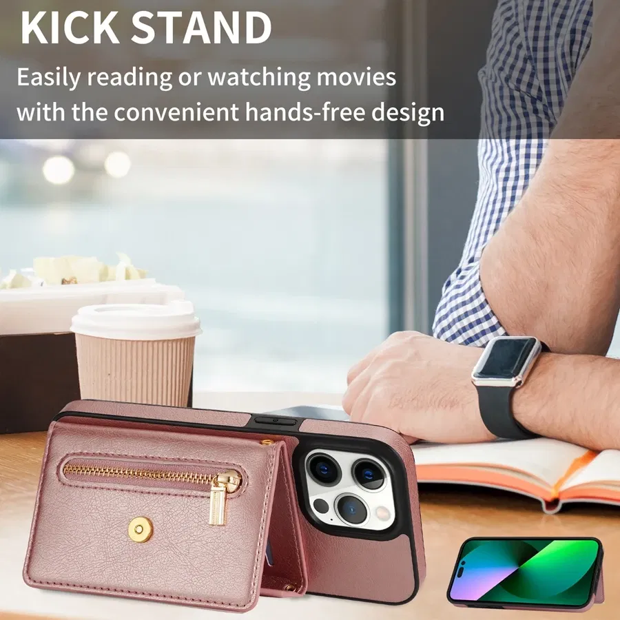 Material: Vinyl, Color: Black - Wallet Side Card Zipper Flip Crossbody Leather Case For iPhone 15 14 Pro Max 13 Mini 12 11 SE 2022 2020 X XS XR 8 7 6 6s Plus