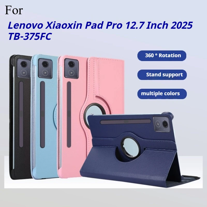 Color: ROSE RED, Size: iPad mini 6 - 360 Degree Rotating Case For Lenovo Xiaoxin Pad Pro 12.7 inch 2025 Tablet Cover Xiaoxin Pad Pro 12.7"TB373FU TB375FC 2025 Funda