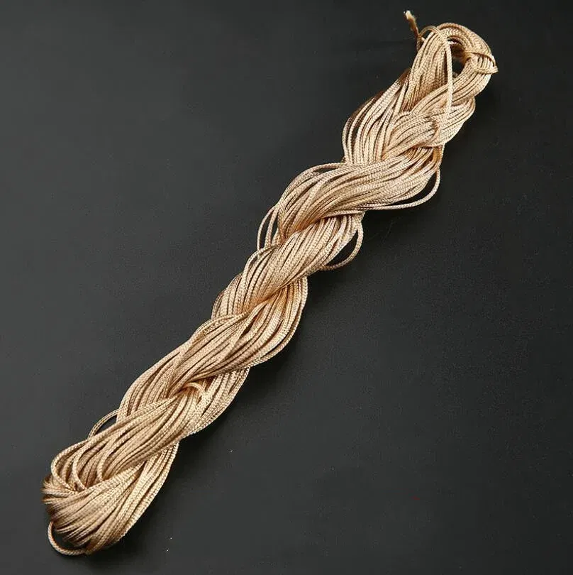Color: WHITE - 24m Polyester Braided Jade Thread For DIY Handmade Necklace Bracelet Trinket Pendant Braided Accessories Jewelry Making Finding
