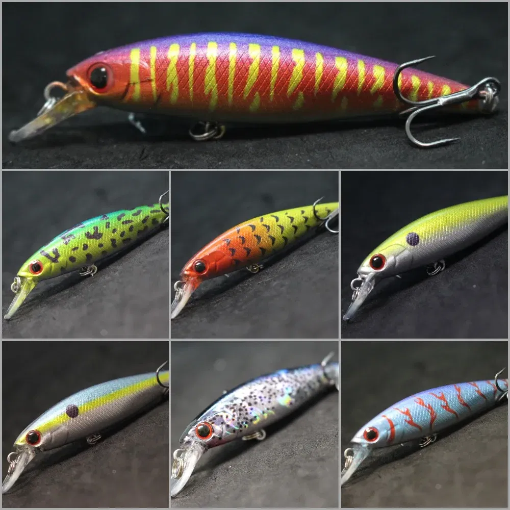 Color: Burgundy - wLure Fishing Lure Jerkbait 6g 7.5cm Tiny Sinking Minnow Carp Fresh Water Use Tight Wobble Long Casting M762