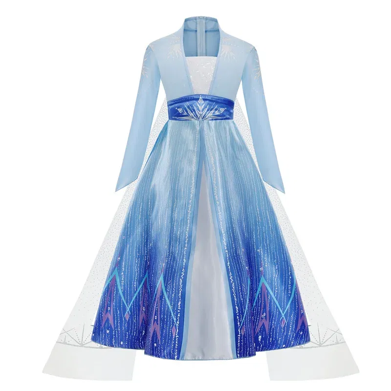 Kid Size: 2T, Color: Beige - Disney Frozen Elsa Anna Princess Dresses Girls Mesh Sequin Dress Kids Cosplay Snow Queen Costumes Carnival Birthday Party Gowns
