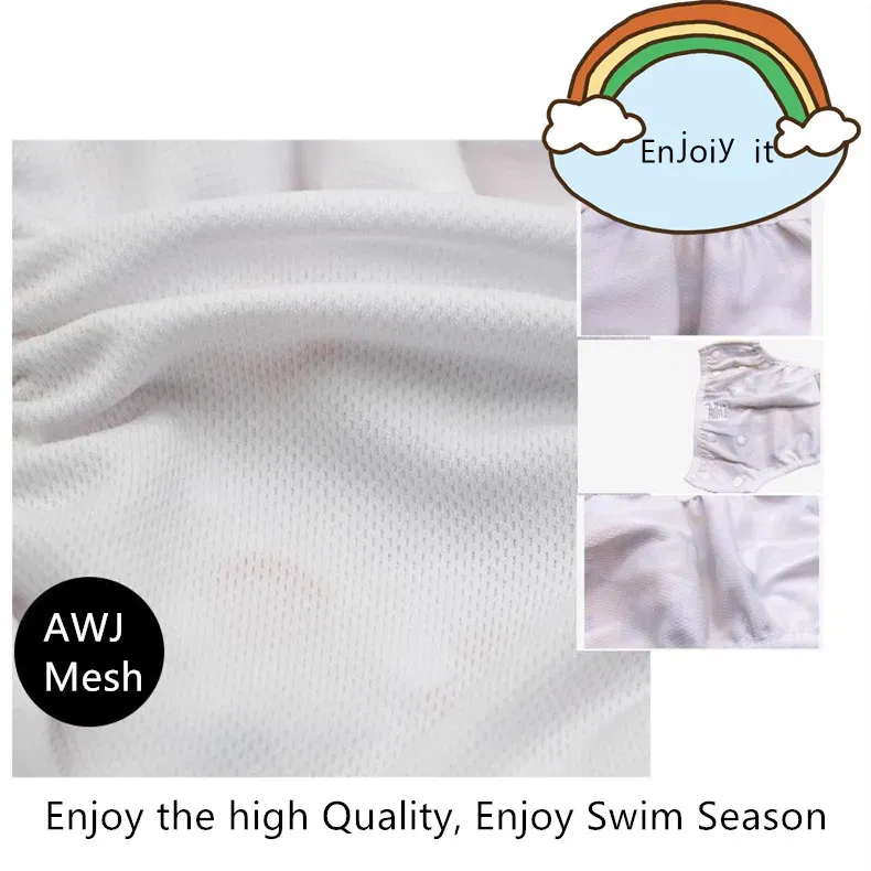 Size: M, Color: WHITE - 1pc Baby Swim Diapers Reuseable Washable Adjustable for Swimming Lesson Baby Shower Gifts Large Size Baby Boy Girl Swim Nappy