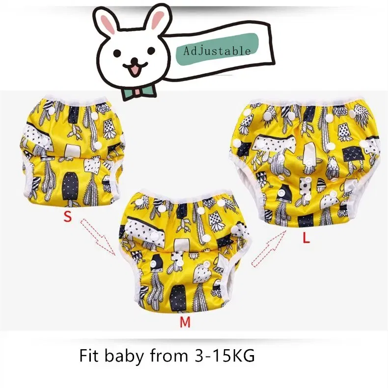 Size: M, Color: WHITE - 1pc Baby Swim Diapers Reuseable Washable Adjustable for Swimming Lesson Baby Shower Gifts Large Size Baby Boy Girl Swim Nappy