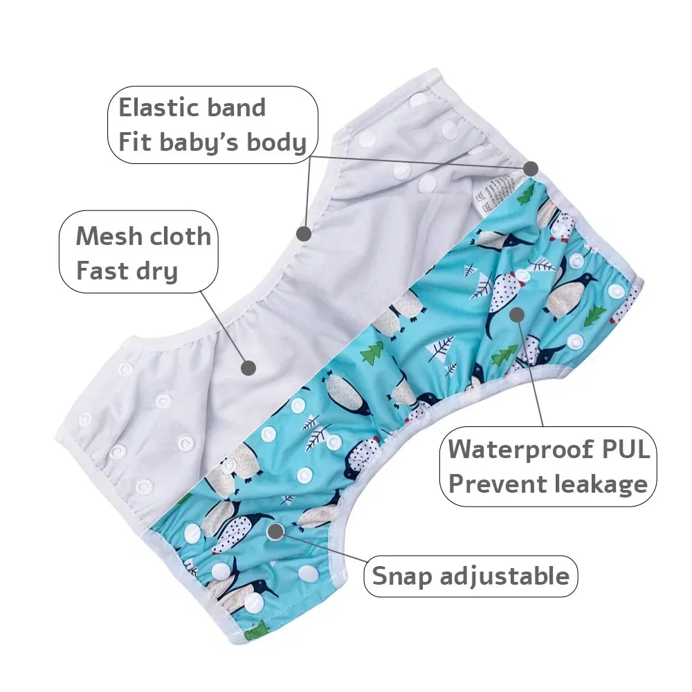 Size: M, Color: WHITE - 1pc Baby Swim Diapers Reuseable Washable Adjustable for Swimming Lesson Baby Shower Gifts Large Size Baby Boy Girl Swim Nappy