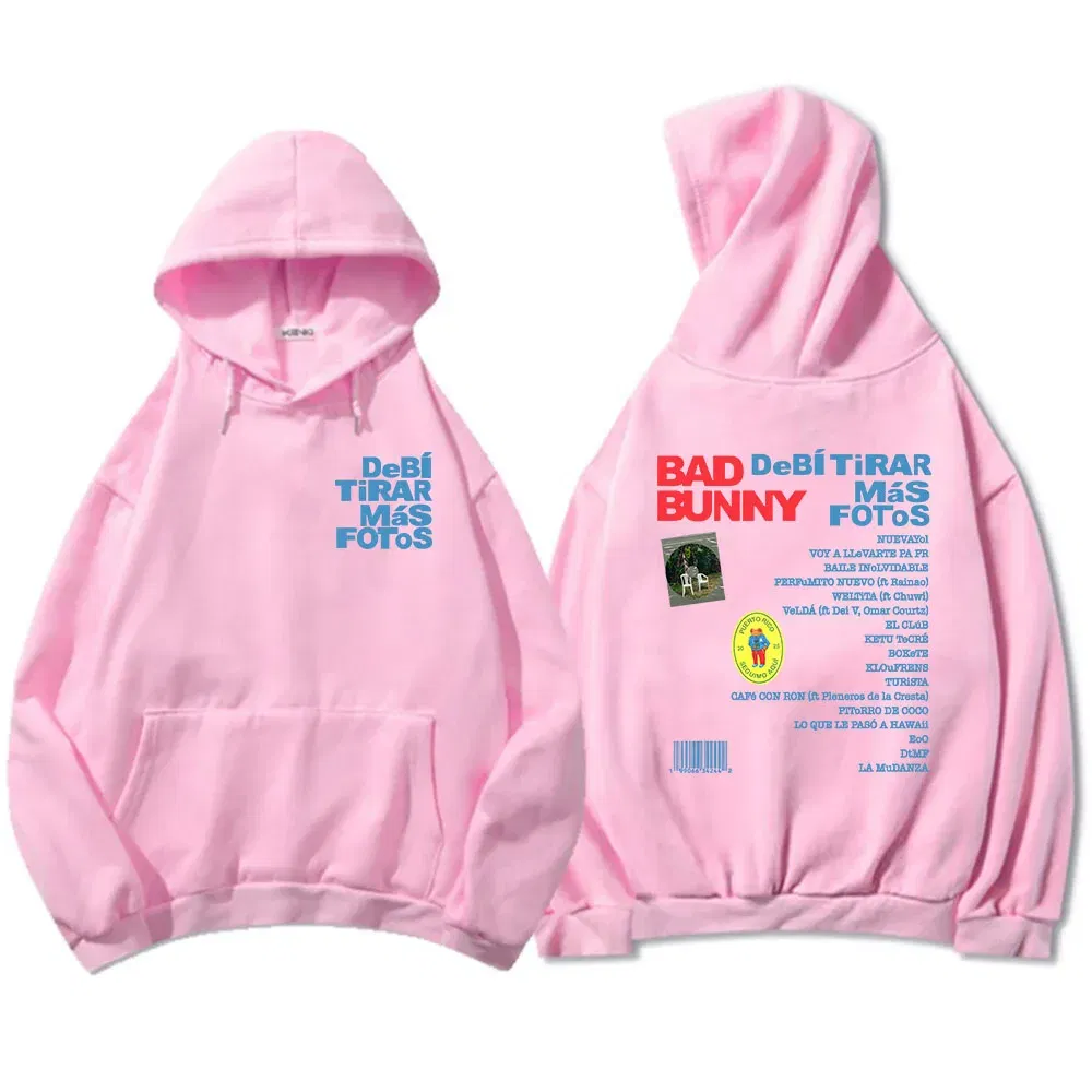 Color: Gold, Size: M - Unisex Streetwear Bad Bunny DTMF Hoodies 2025 New Album Deb?­ Tirar Más Fotos Printing Sweatshirts Winter Comfortable Male Hoodie