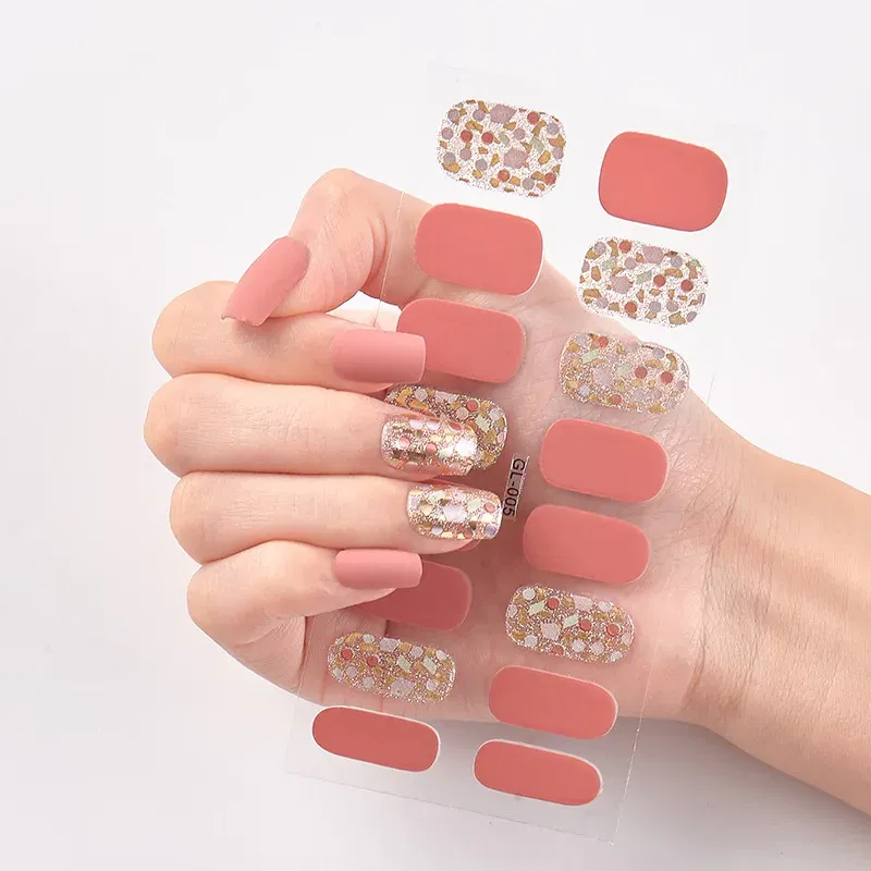 Glitter Series Shiny Manicure Decoracion Designed Nail Art Stickers 2020 Nail Decoration Nail Wraps Shiny