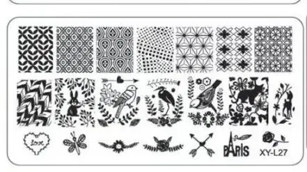 Color: DEEP BLUE - Kimcci Nail Stamping Plates Flamingo Nail Template Mandala Maple Leaf Stamp Nail Art Stamp Image Template Manicure Stencil Tools