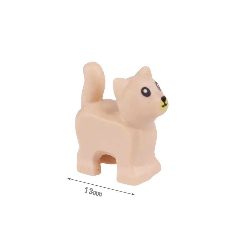 Color: Orange - MOC City Animal Building Block Figures Hare Dairy Cow Squirrel Dolphin Pug DIY Farm Street View Accessories Bricks Toys Gifts