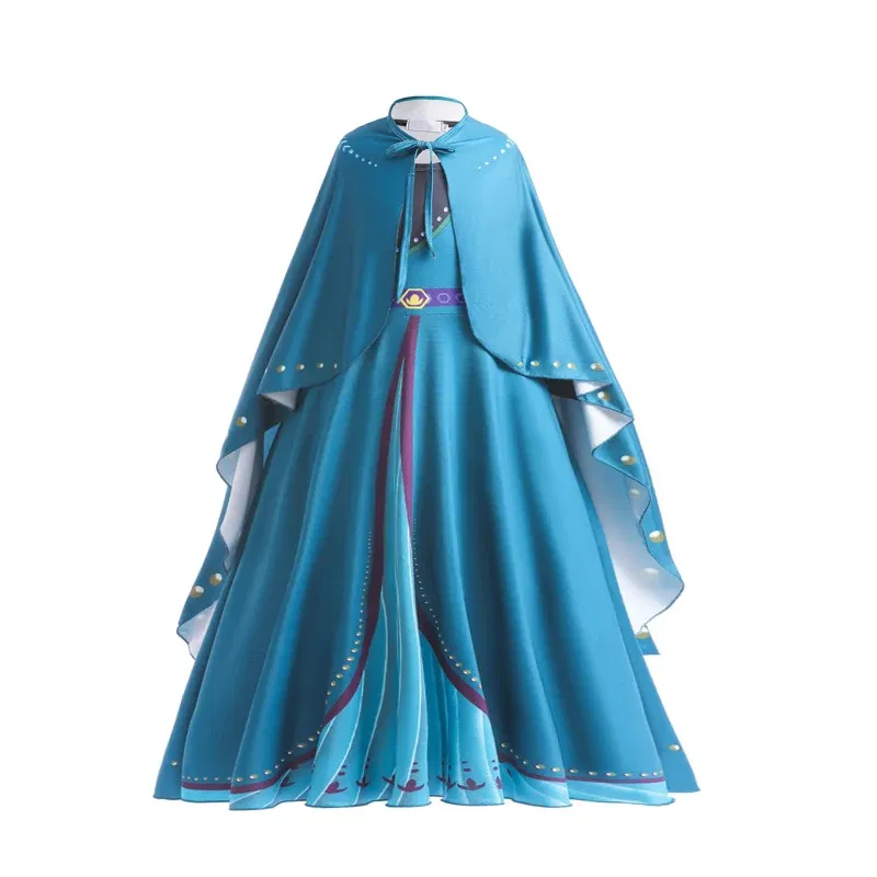 Kid Size: 14, Color: MULTI - Disney Frozen Anna Elsa Girls Princess Dresses Mesh Sequin Dress Kids Cosplay Snow Queen Costumes Carnival Birthday Party Gowns