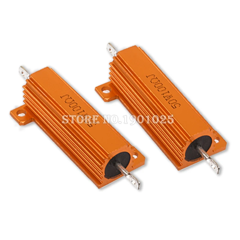 Resistance: 0.013R - New RX24 Aluminum Power Metal Shell Case Wirewound Resistor BXV 50W 100W  0.01R ~ 100K 1 6 8 10 20 200 500 1K 10K Ohm Resistance