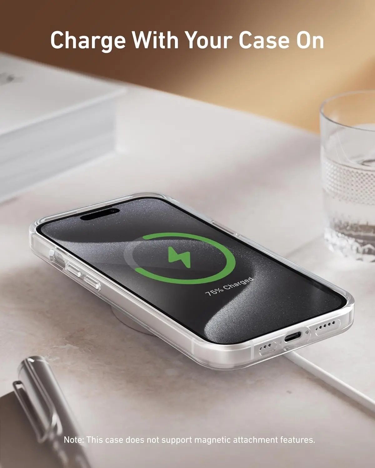 Color: Beige, Material: EVA - For iPhone 16 15 14 13 12 Pro Max Case Clear, Slim Thin Lightweight Transparent [Non-Yellowing] Protective Phone Case