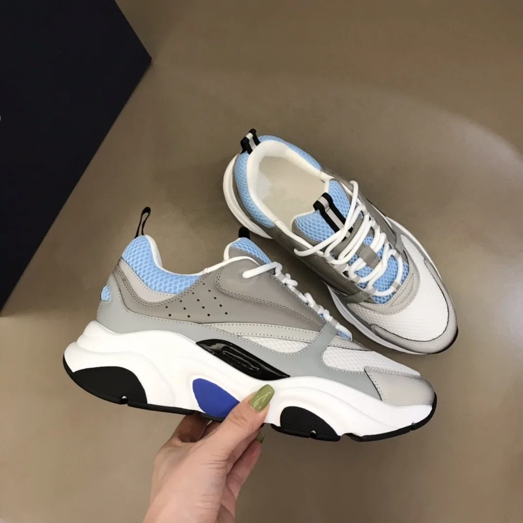 Color: SKY BLUE, Shoe Size: 38 - 2025 new B22 sports and leisure thick soled fashionable retro breathable men's and women's height increasing casual shoes