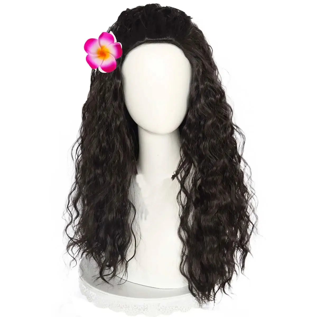 Color: Silver - Lovely Disney Moana 2 Dancing Flower Garland Headdress Kids Adult Hawaii Beach Floral Headgear Princess Vaina Cosplay Accessory
