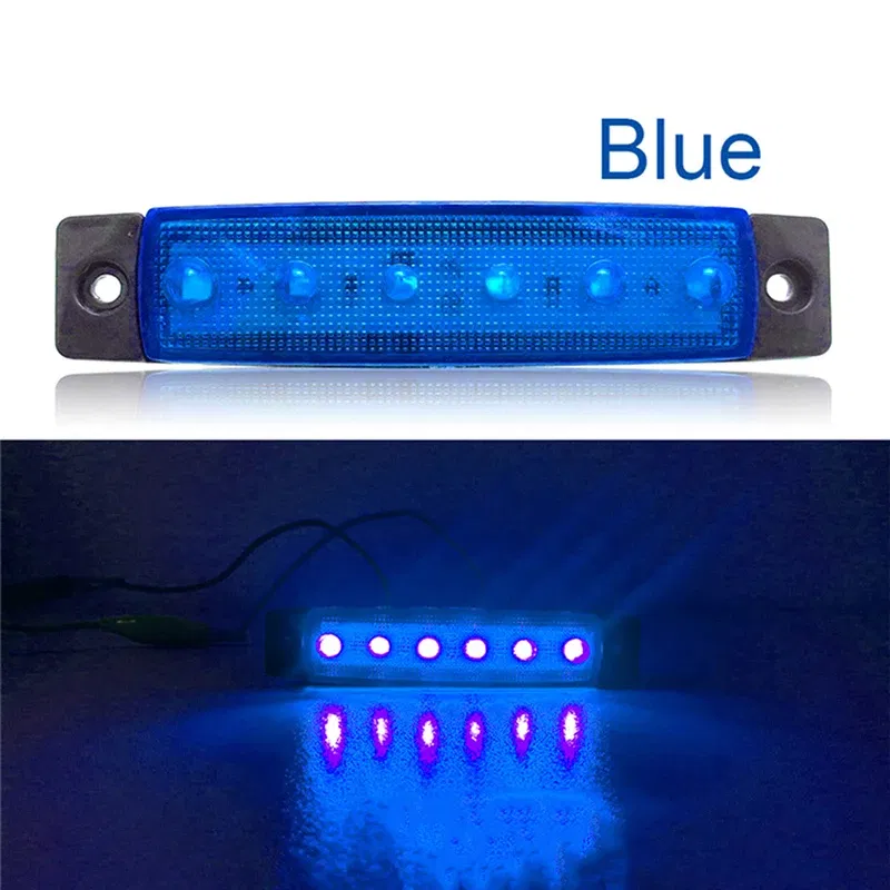 Emitting Color: changeable - 1Pcs Truck Trailer Side Marker Indicators clearance Light Car Brake Rear Highlight Tail Light 6LED 12V/24V Warning Signal Lamp