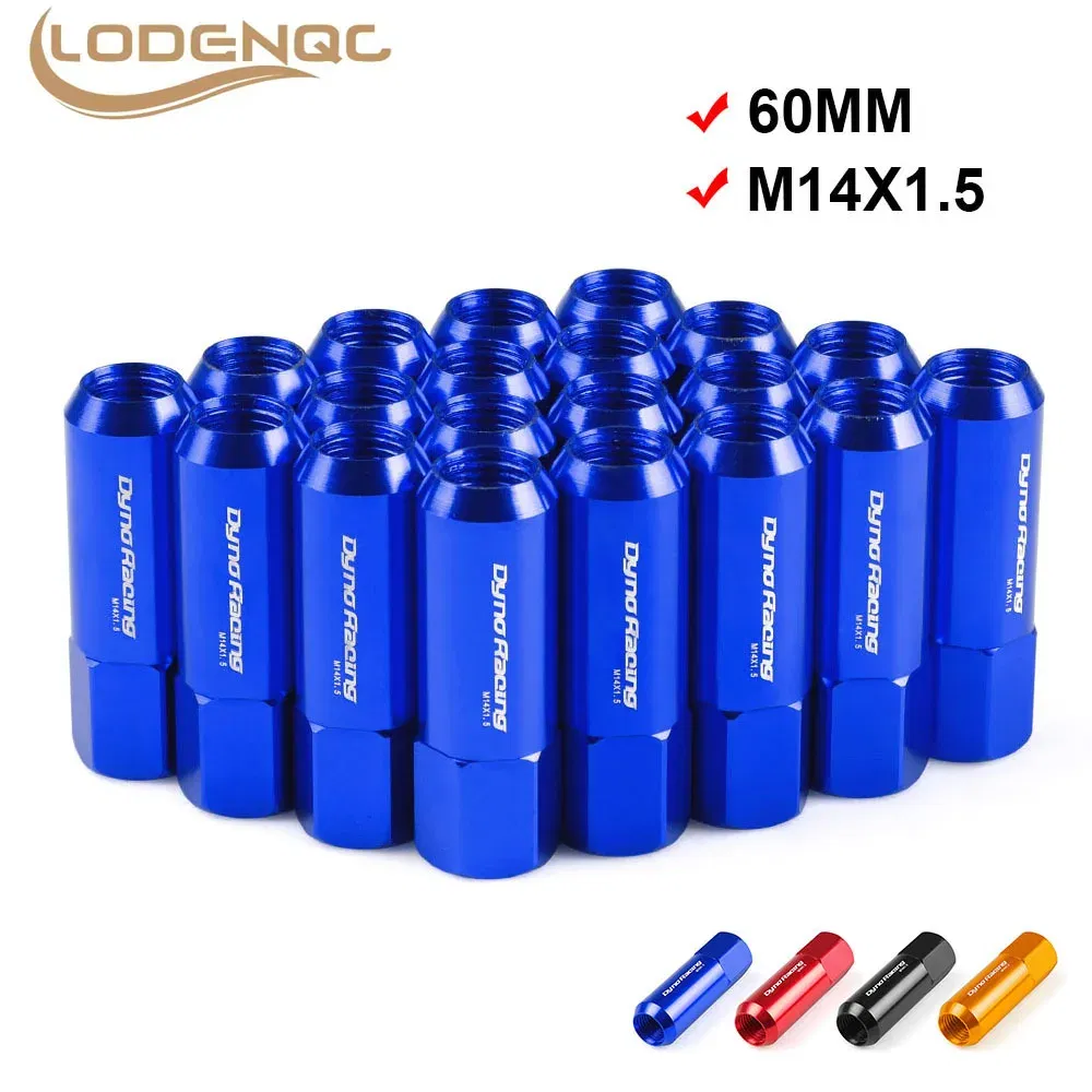 Color Name: Blue, Specifications: M14x1.5 - Lodenqc 20PCS M14*1.5 60mm New Wheel Nuts Racing Lug Wheel Nuts Screw / Aluminum Lug nut M14X1.5 LC101006