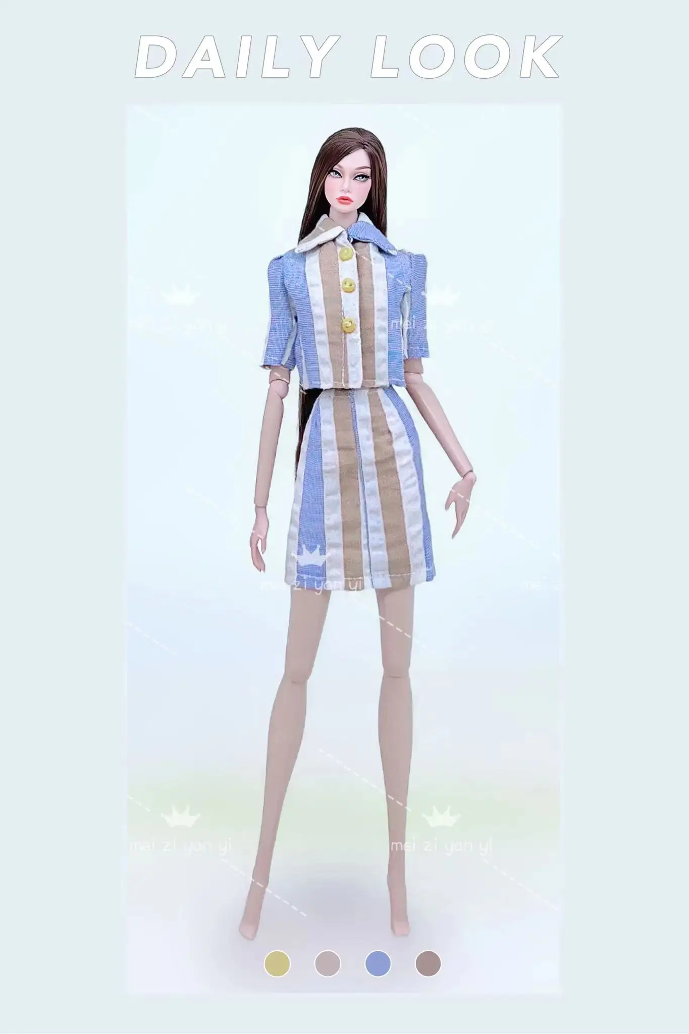 Color: Brown - Dress for barbie accessories clothing clothes fashionistas Princes cosplay costume for barbie clothes set girls birthday toys
