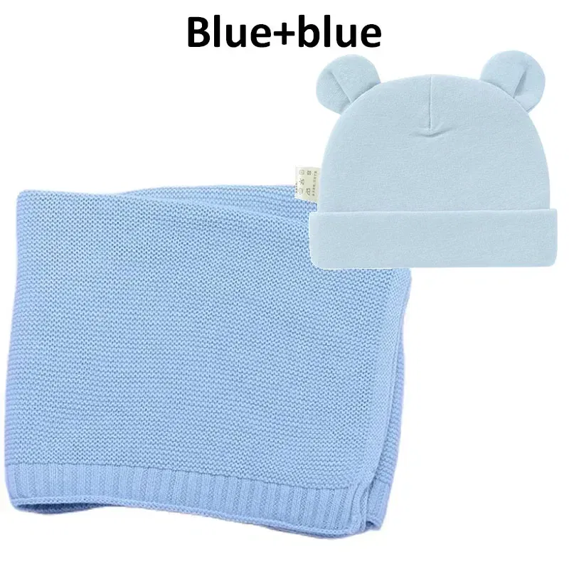 Color: black, Size: Option 1, Ships From: CN - Personalized Baby Name Newborn Cotton Beanie and Knitted Blanket Set Embroidered Name Covering and Cute Hat Gift Set