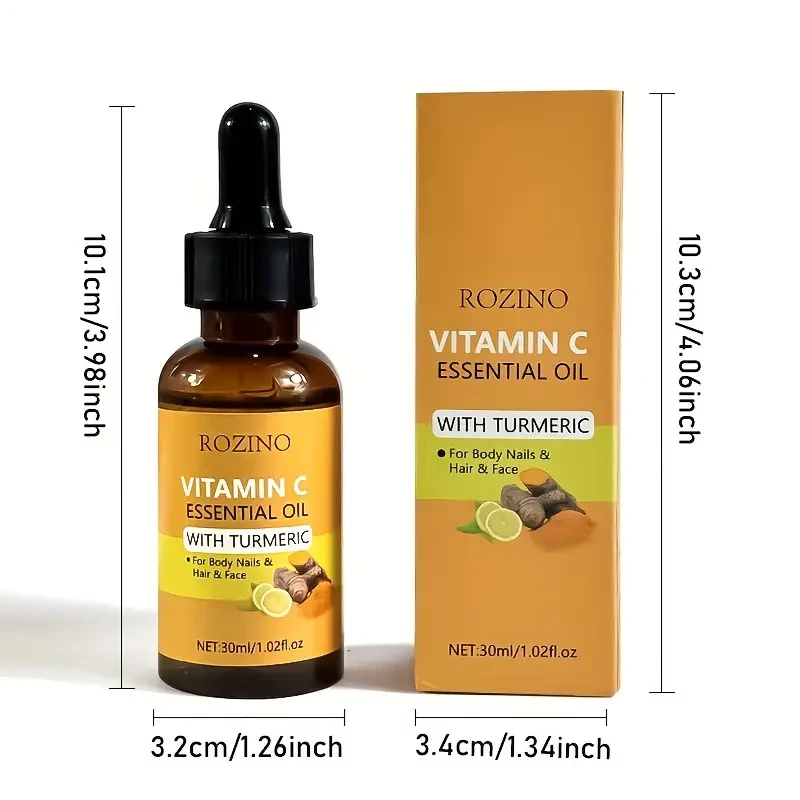 ROZINO Turmeric & Vitamin C 5-Piece Skincare Set - Eye Cream, Face & Neck Cream Stick, Hand & Foot Cream Stick, Essential Oil, and Face & Neck Cream Stick