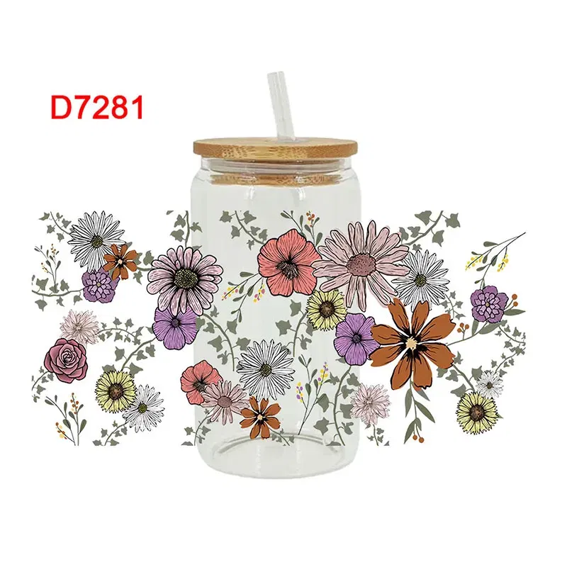 Color: Orange, Size: 45cm*5m - UV DTF Transfers Stickers, 16oz, Cup Wraps, Plant Flower Printed, DIY Glass Ceramic Metal Leather, Etc. D7270