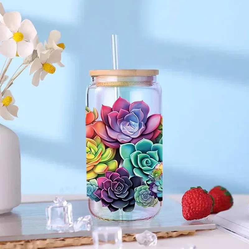 Color: Orange, Size: 45cm*5m - UV DTF Transfers Stickers, 16oz, Cup Wraps, Plant Flower Printed, DIY Glass Ceramic Metal Leather, Etc. D7270