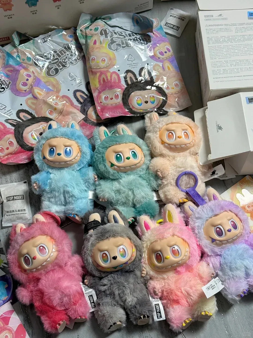 Color: Brown - Super Beautiful POPMART Original Genuine Labubu V3 Big Into Energy Series Vinyl Blind Box Cute and Interesting Birthday Present