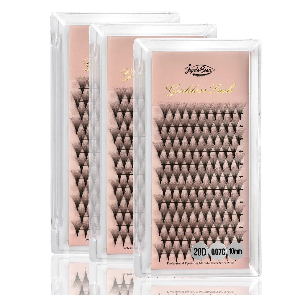 Color: Black & Silver, Curl: D, Thickness: 0.07mm, Length: 9mm, Ships From: CHINA - Goddess 12D/14D/16D/20D Premade Fan Eyelash Extensions Natural Soft Russian Volume Lashes Faux Mink Individual Lash Extensions