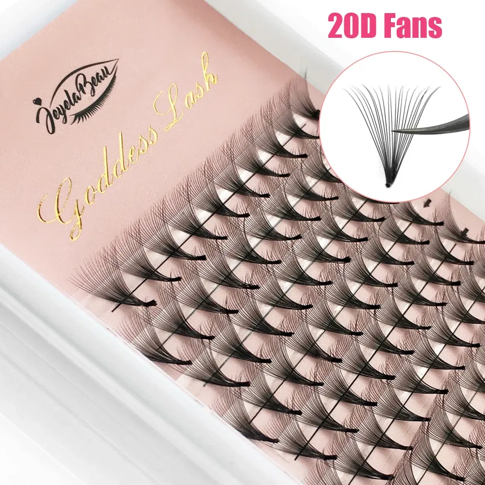 Color: Black & Silver, Curl: D, Thickness: 0.07mm, Length: 9mm, Ships From: CHINA - Goddess 12D/14D/16D/20D Premade Fan Eyelash Extensions Natural Soft Russian Volume Lashes Faux Mink Individual Lash Extensions
