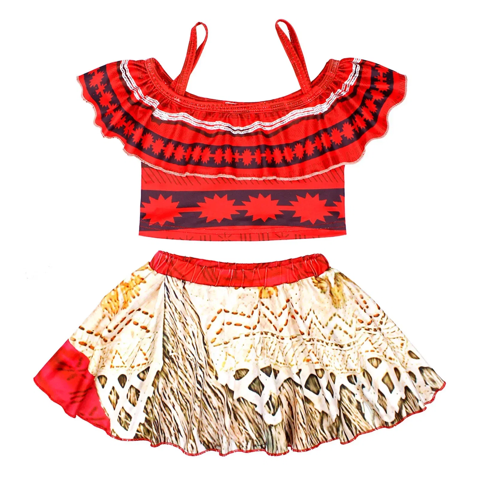 Color: SKY BLUE, Kid Size: 18M - Moana 2 Swimsuit Summer Holiday Beach Girls Two-piece Bikini Toddler Adventure Outfit Pool Party Vaiana Fancy Dress Up