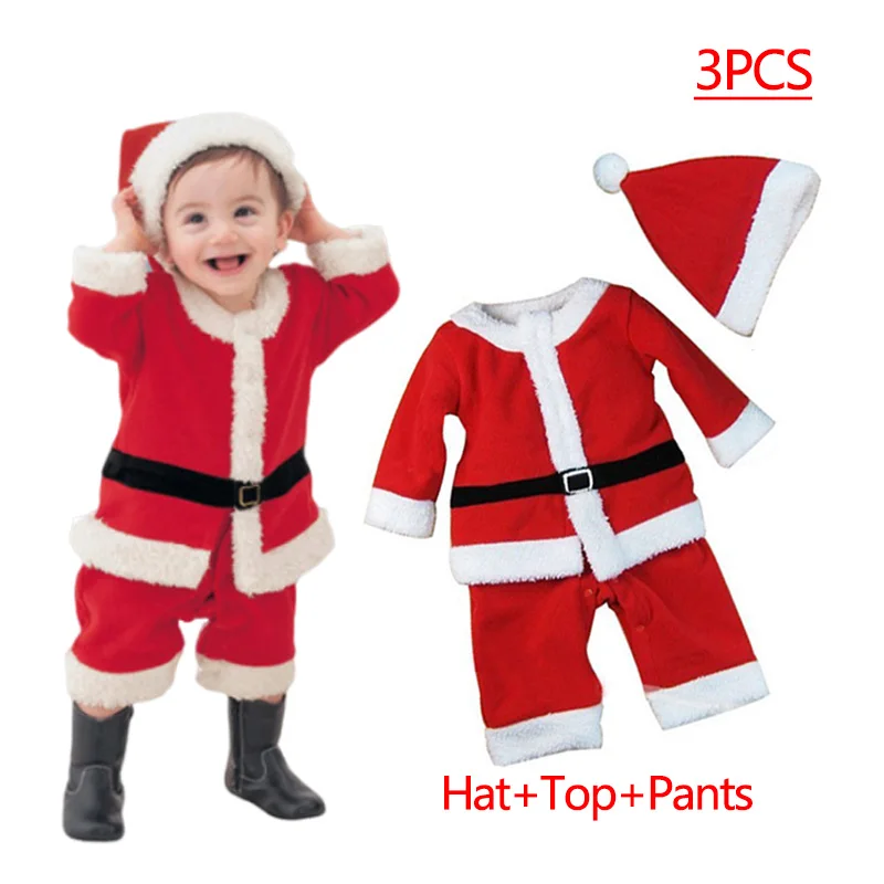 Color: MULTI, Kid Size: 12 - New Year Kids Santa Claus Costume Green Elf Cosplay Christmas Carnival Party Fancy Dress for Girls Boys Red Xmas Clothes Set