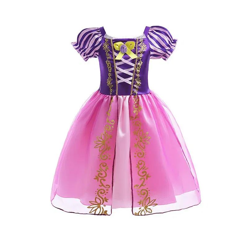 Color: Blue, Kid Size: 9 - Disney Deluxe Elegant Rapunzel Princess Ball Gown Fancy Birthday Party Dress Cinderella Vestidos Costume Play Carnival Apparel