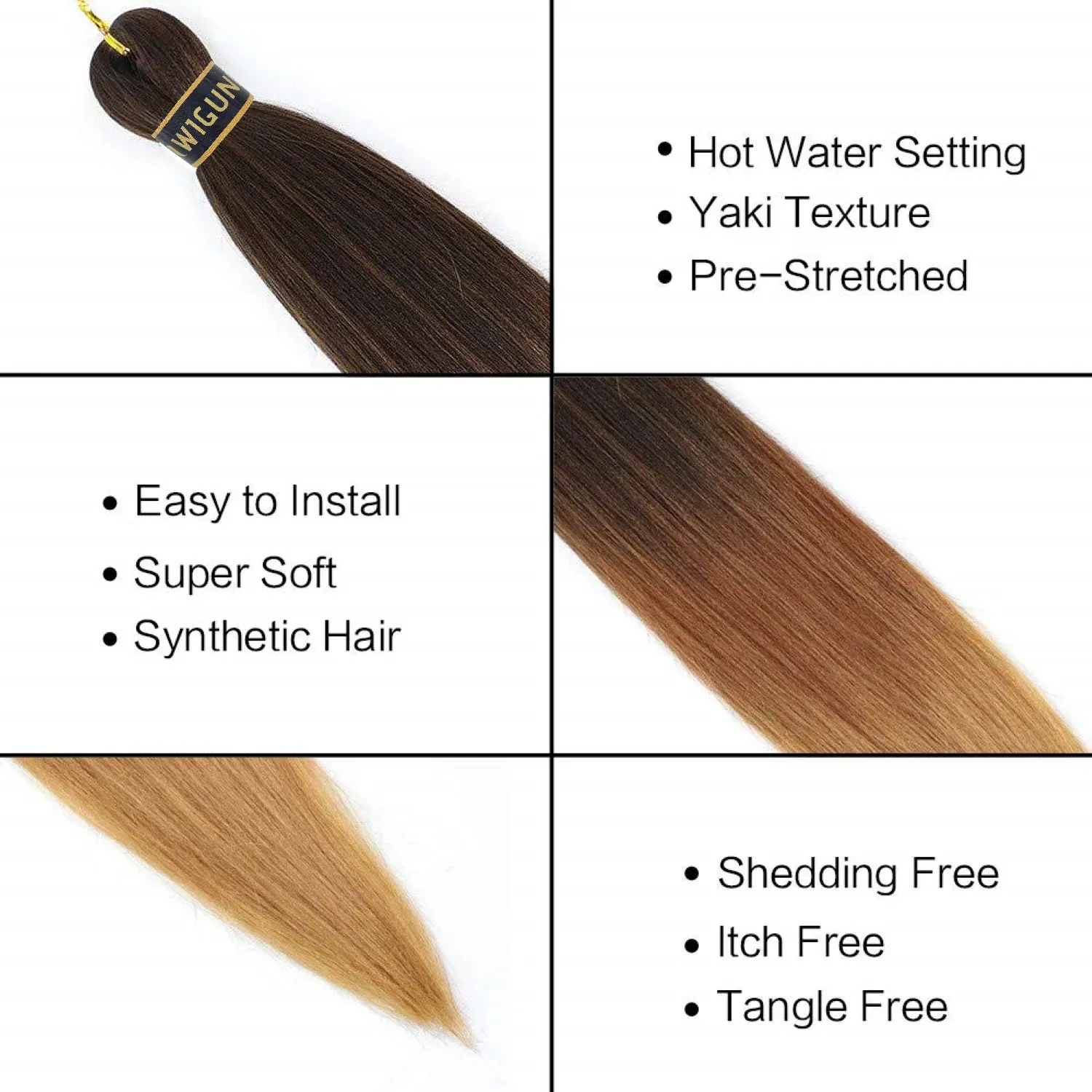 Color: #3, Stretched Length: 26inches, Bulk Buy: 1Pcs/Lot - Kanekalon 26inch Hot Water Set Pre Stretched Jumbo Braiding Hair Box Twist Braids Synthetic Hair Extensions For Women Soft Yaki