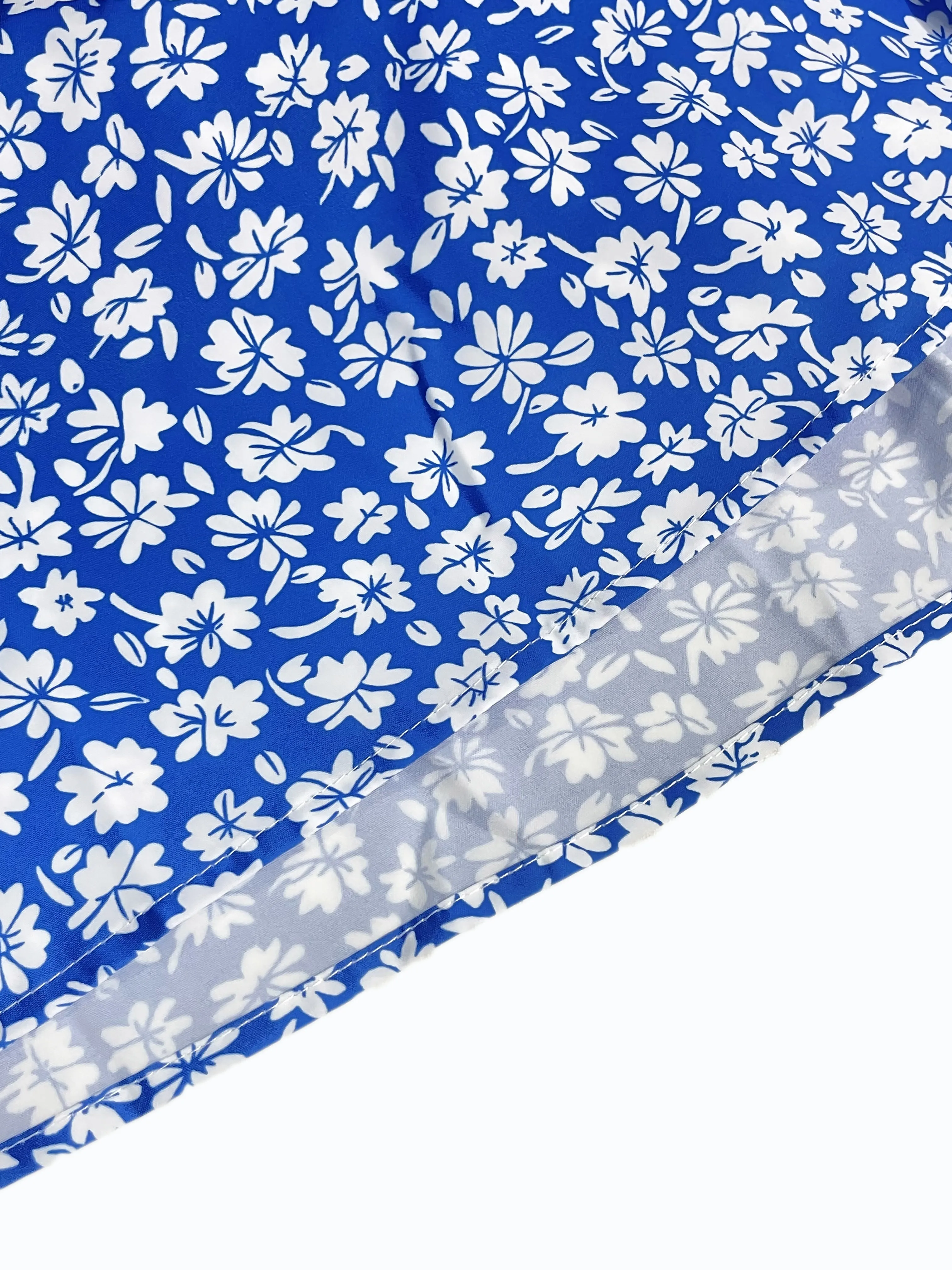 Color: Blue, Size: L - The cami dress with small flower prints a backless design and thin spaghetti straps is suitable for beach vacations and summer