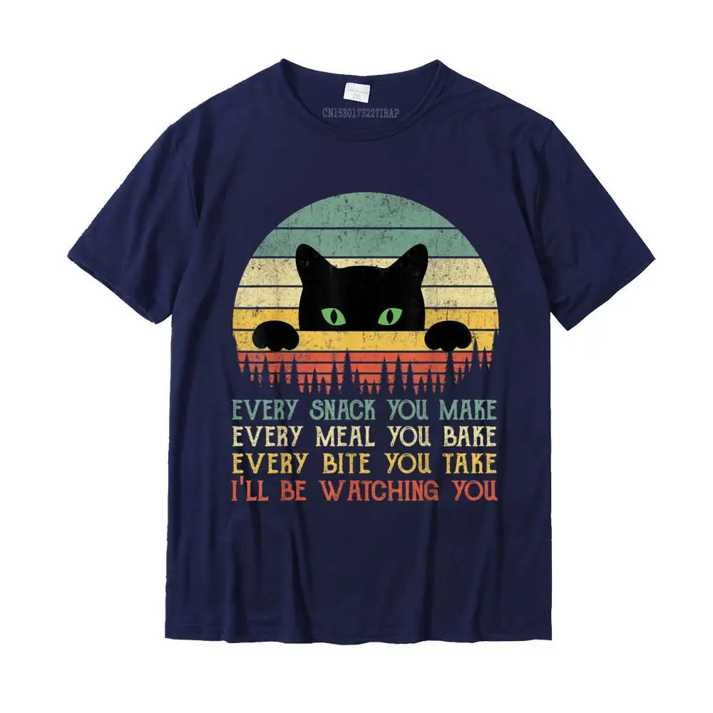 Color: GRAY, Size: S - Every Snack You Make Cat Funny Cat Mom Cat Mama Cat Dad T-Shirt Cotton T Shirts For Men Custom T Shirt Rife Printed