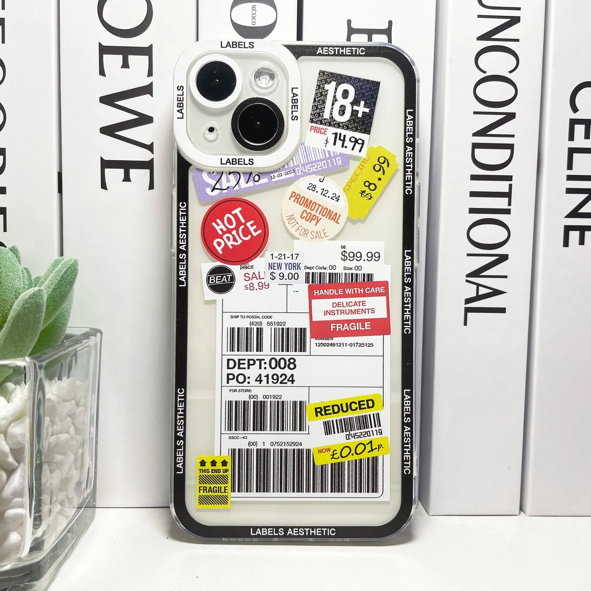 Color: Clear, Material: ABS - Mix Labels Collage Stickers Aesthetic Phone Case For Samsung Galaxy S10 S20 S21 S22 S23 S24 FE Plus Ultra Note 20