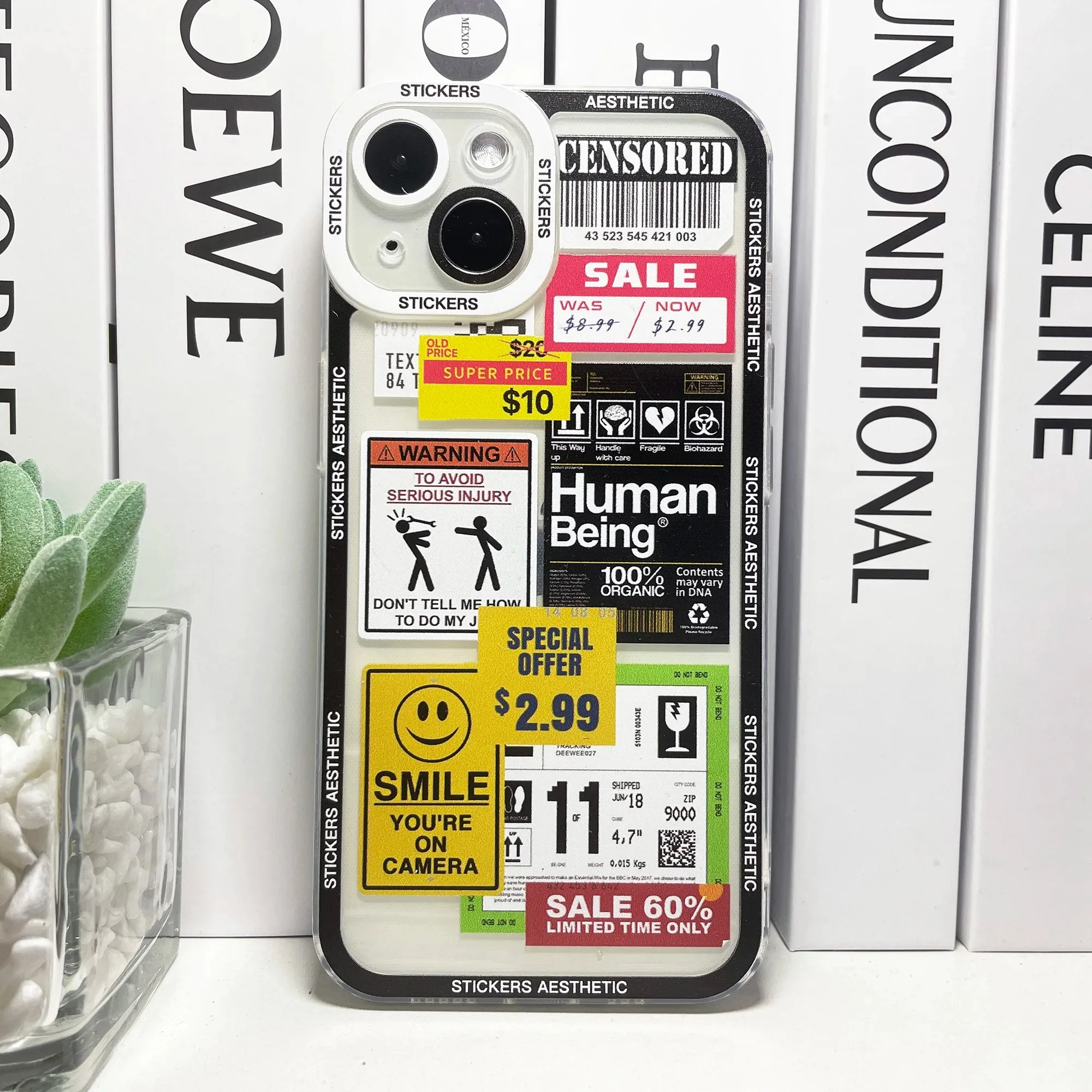 Color: Clear, Material: ABS - Mix Labels Collage Stickers Aesthetic Phone Case For Samsung Galaxy S10 S20 S21 S22 S23 S24 FE Plus Ultra Note 20