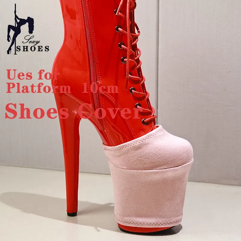 Color: Blue, Size: XXL - Suede Shoes Cover Steel Pole Dance Training Specific Protective Cover 10CM Platform Anti Slip Wear-resistant Boots Protective