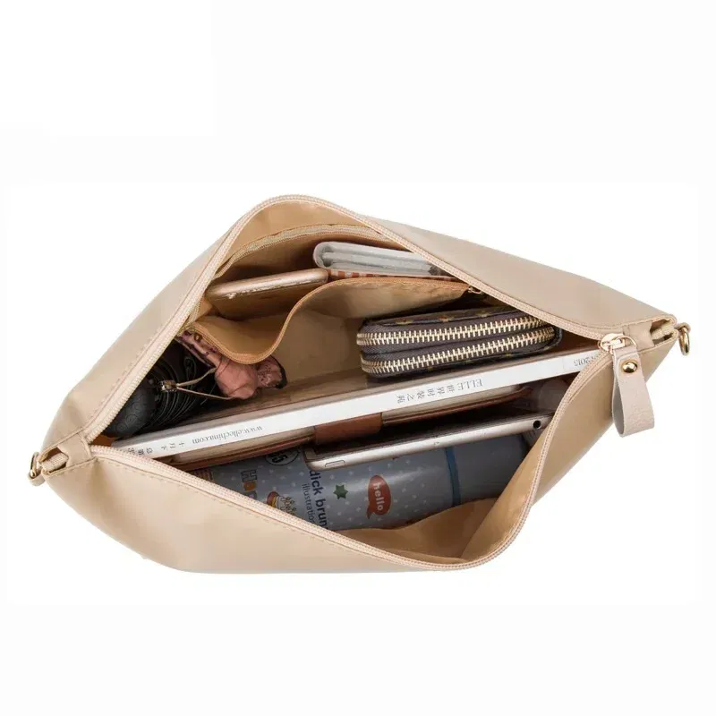 Color: Brown - Nylon Organizer Insert Bag Women Nylon Travel Insert  Travel Makeup Bag Traveling Multi-functional Makeup Insert Bags