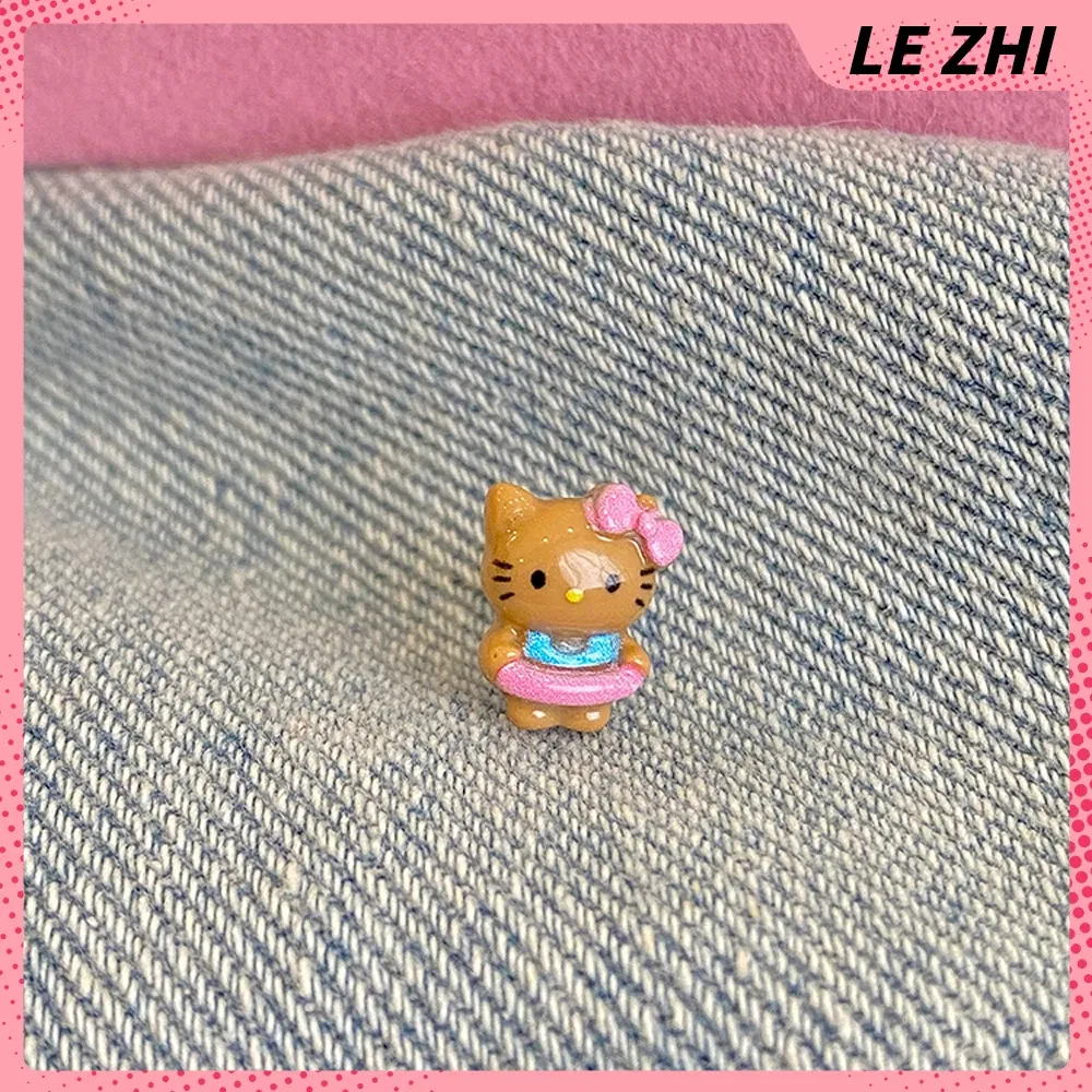 Color: light yellow, Size: L - Hawaii HelloKitty Cute Ear Stud Coconut Palm Earrings Anime Accessories Maiden Heart Girls Birthday Present Fashion Jewelry Gift