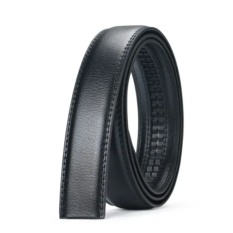 Color: Dark Brown, Belt Length: 130cm - Men No Buckle 3.5cm Wide 130 140 150 160 170 cm Large Plus Size Belt Straps No Buckle for Automatic Buckle Genuine Leather Belts