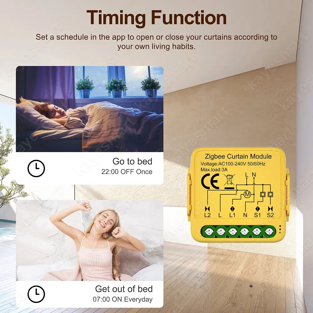 Color: WHITE, Ships From: CHINA - Tuya Smart WiFi Zigbee Curtain Switch Module Connected Roller Shutters Blind Motor Smart Life APP Works with Alexa Google Home