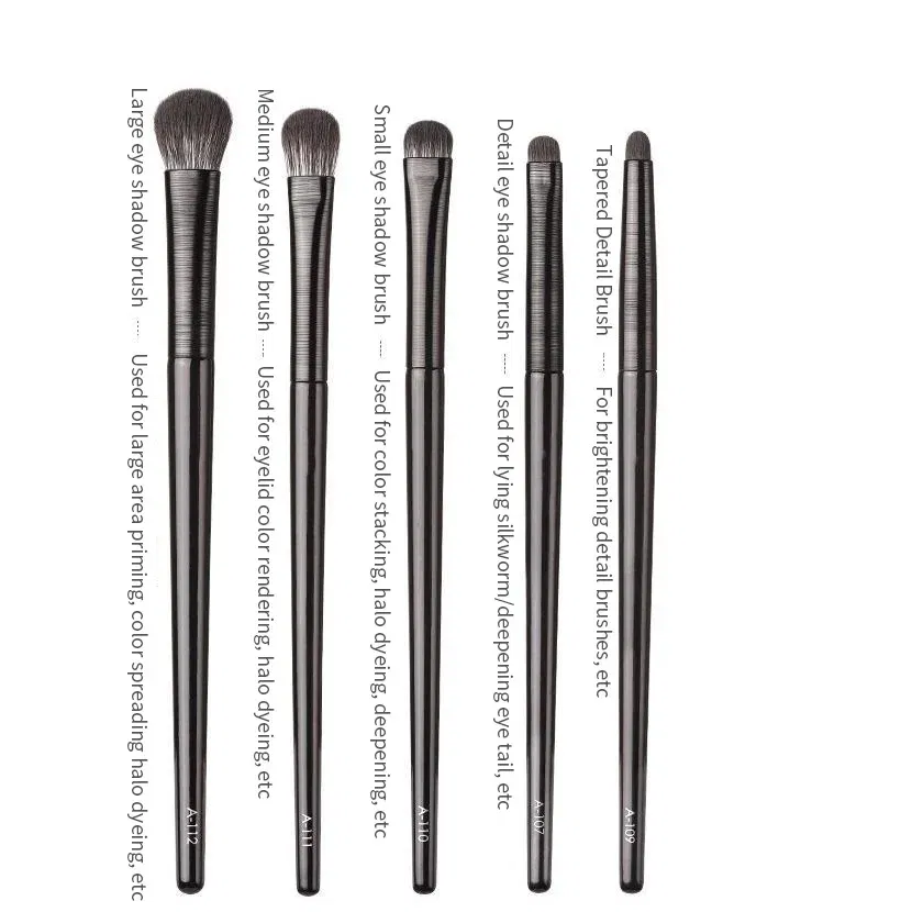 Handle Color: black, Ships From: CHINA - Natural Eye Makeup Brushes Set Eyeshadow Brush Eyebrow Contour Eyeliner Brush Women Eyes Cosmetic Blending Detail Make Up Tools