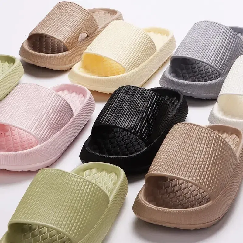 Shoe Size: 36, Color: black - New EVA House Anti-Skid Slipper for Women and Men, 4CM Thick Sole and Cloud-Like Feeling