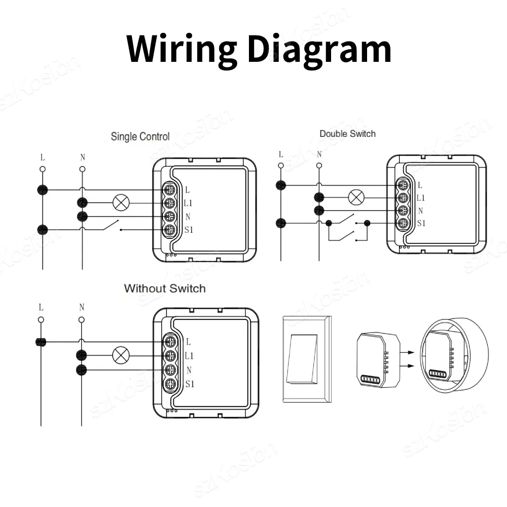 Color: Black - Tuya ZigBee WiFi Smart Dimmers Switch Module Supports 2 Way Control LED Lights Dimmable Switch Works with Alexa Google Home