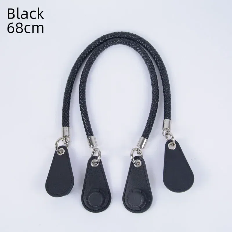 Color: Dark Grey, Ships From: CHINA - 2025 Obag PU Woven braided leather Rope Handles strap belt for O Bag accessoires Tote Bag  Women's Bag Accessories